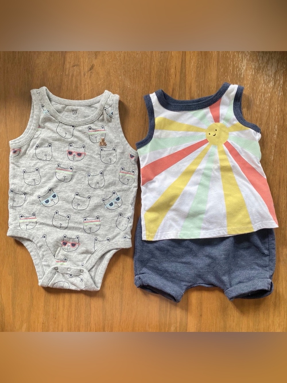Bundle of 2 Baby Tank Tops and a Pair of Shorts Size 6-12 Months Gap Old Navy